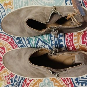 Sofft Taupe suede sneaker booties